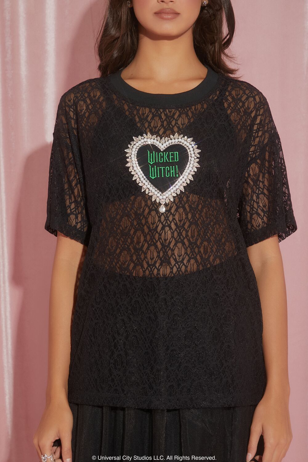 Wicked Witch Faux Gem Lace Tee - Image 3